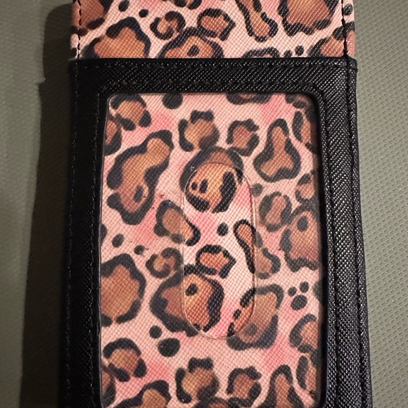 Black and Animal Print Minnie Bow Card Carrier - Picture 4 of 4